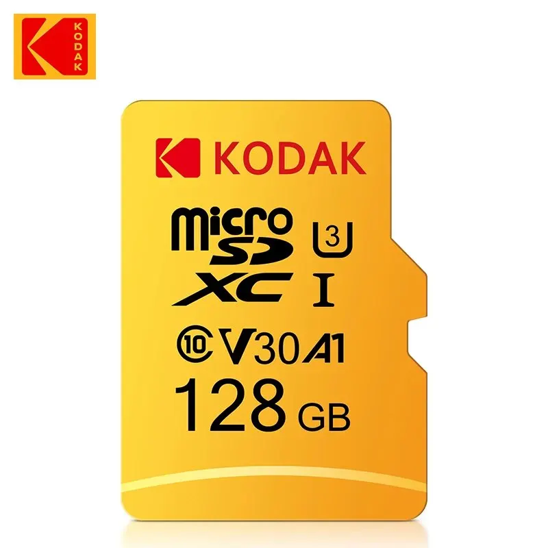 Cartão de memória KODAK Micro SD, Memória Flash de alta velocidade 4K, TF Mecard C10, 128GB