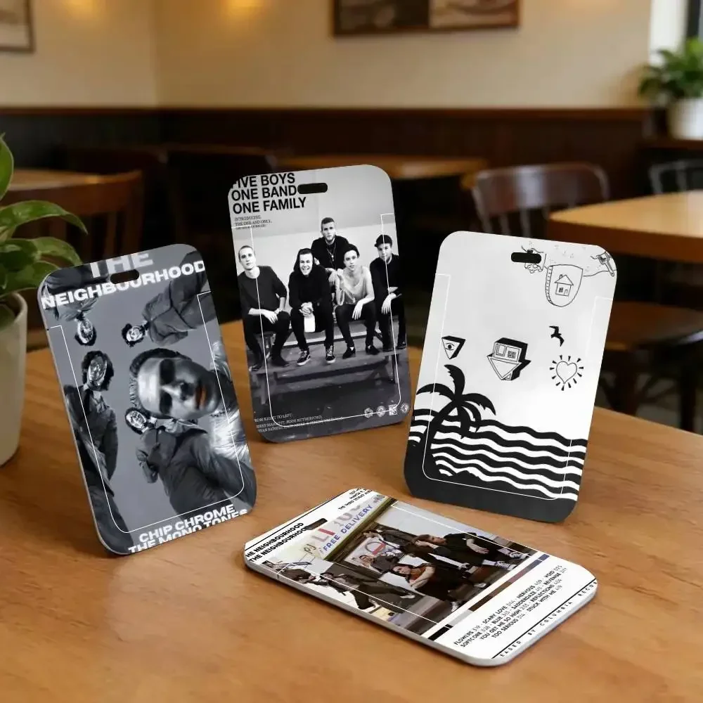 Scandinavian The-Neighbourhood Music Albums Card Holder Neck Strap Pendant Door Badge Holder Lanyards Keychain Work Credential