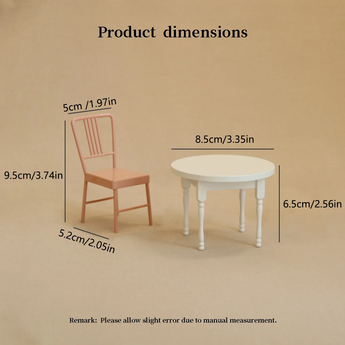 1:12 소형 가구 금속 크림 테이블 인형 집용 핑크 의자 BJD 인형 액세서리 및 놀이 척