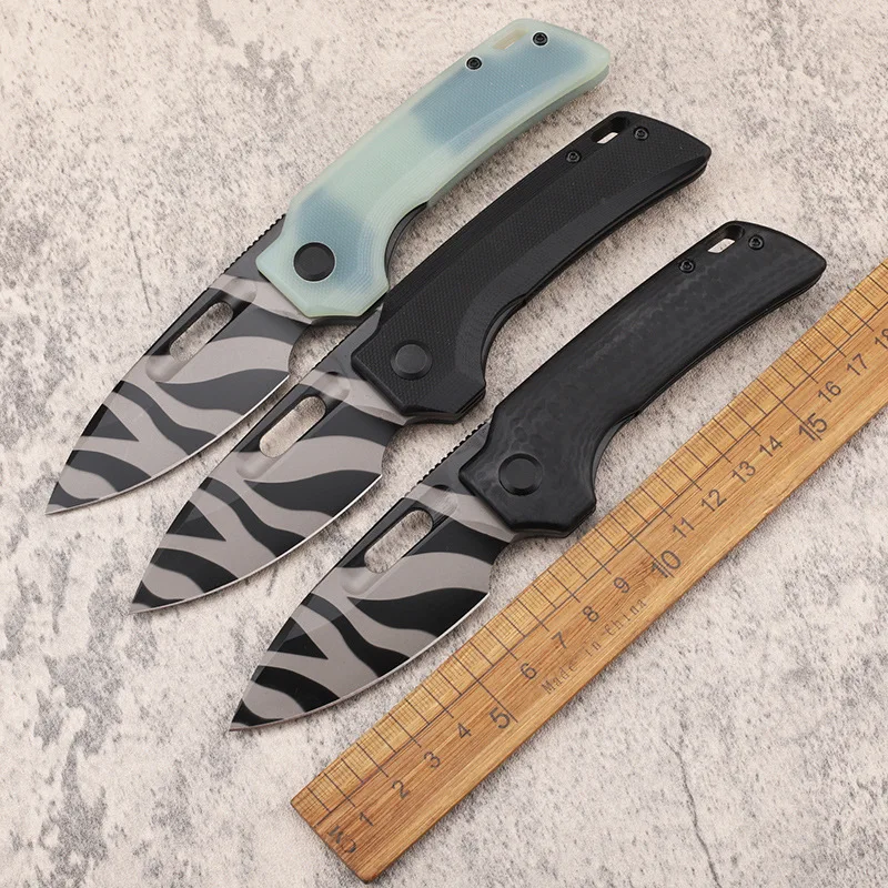 

New Folding Pocket Outdoor Camping Knife D2 Steel G10 Handle Hiking Survival Hunting Tactical Fruit Kitchen Portable Tool Knives
