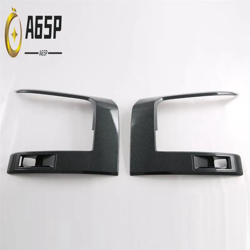 

A65P-For Mitsubishi Triton / L200 2024 Headlight Lamp Eyebrow Headlight Cover Fog Light Lamp Cover Trim Carbon Fiber