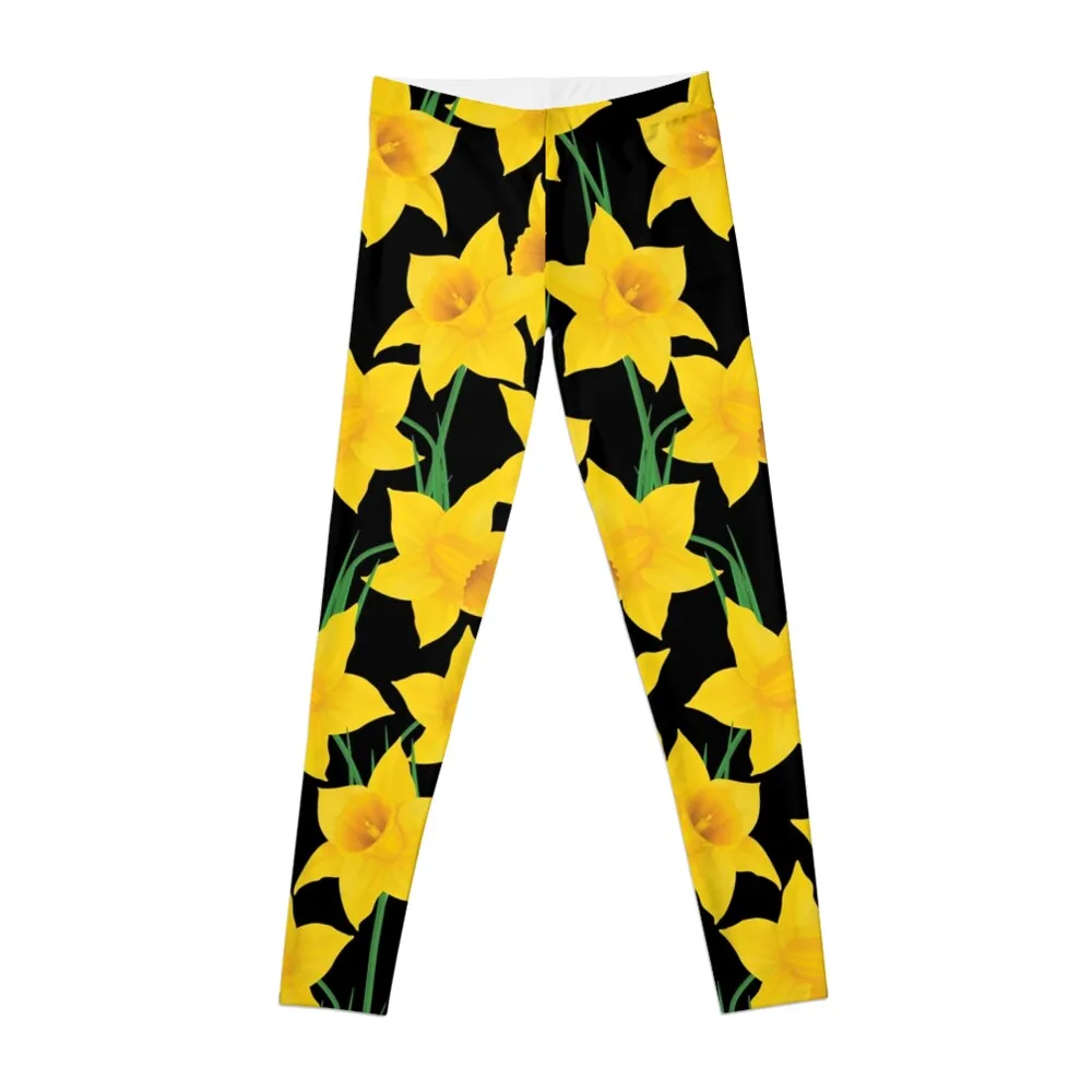 

Yellow Daffodils Pattern Leggings active wear Training pants Womens Leggings