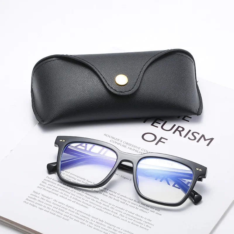 1PC Durable Leather Eye Glasses Sunglasses Hard Case Protector Box Portable Solid Color Pressure Resistant Sunglasses Case