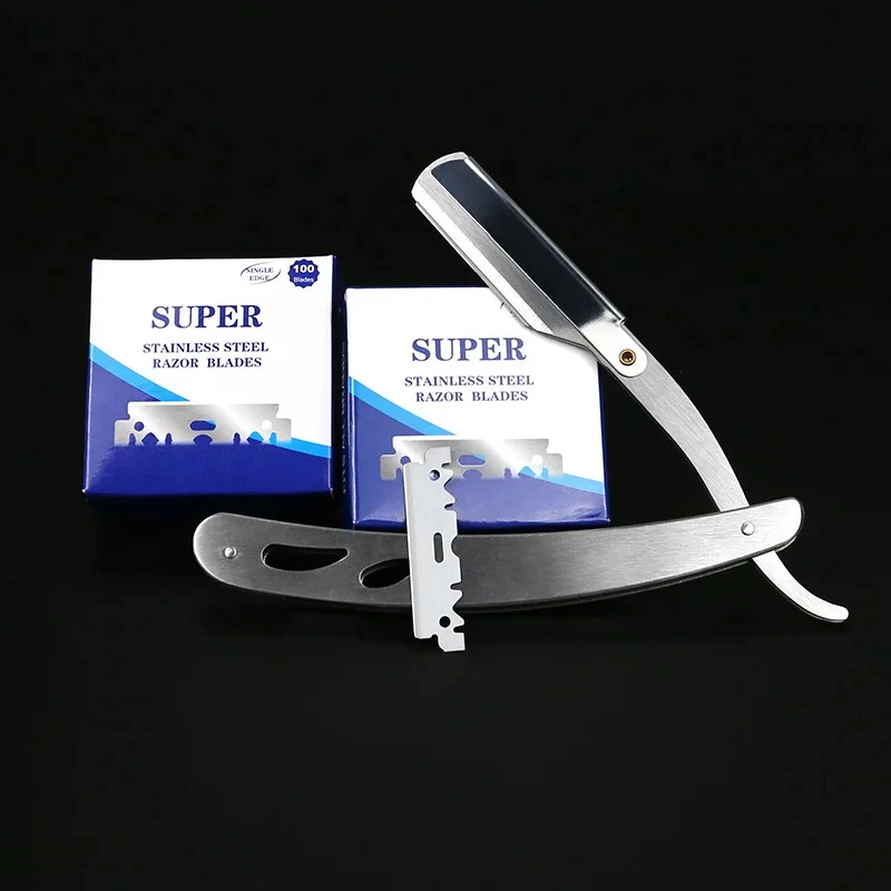 10/100PCS Single-sided Razor Blade Stainless Steel Razor Blades Men Shaving Shaver Manual Razor Blade Barber Shaving Tools