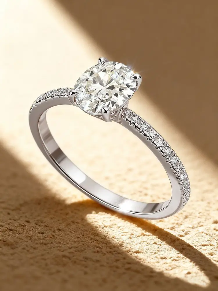 

925 Sterling Silve 1-5CT Gorgeous Oval Shape Zircon Ring For Women Wedding Engagement Fashion Luxury High Quality Fine Jewelry