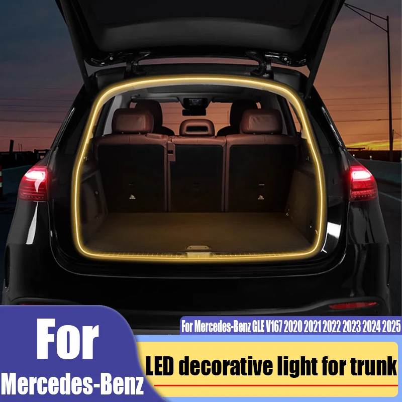 

For Mercedes-Benz GLE V167 2020-2025 rear trunk decoration LED lights lighting strips modified car interior decoration products