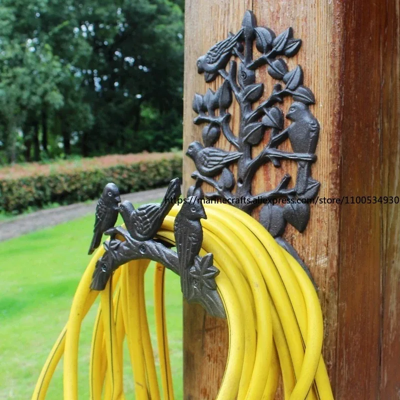 

Classic European Retro Cast Iron Wrought Iron Six Birds Garden Water Pipe Rack, Handicraft Garden Home Gardening Ornament