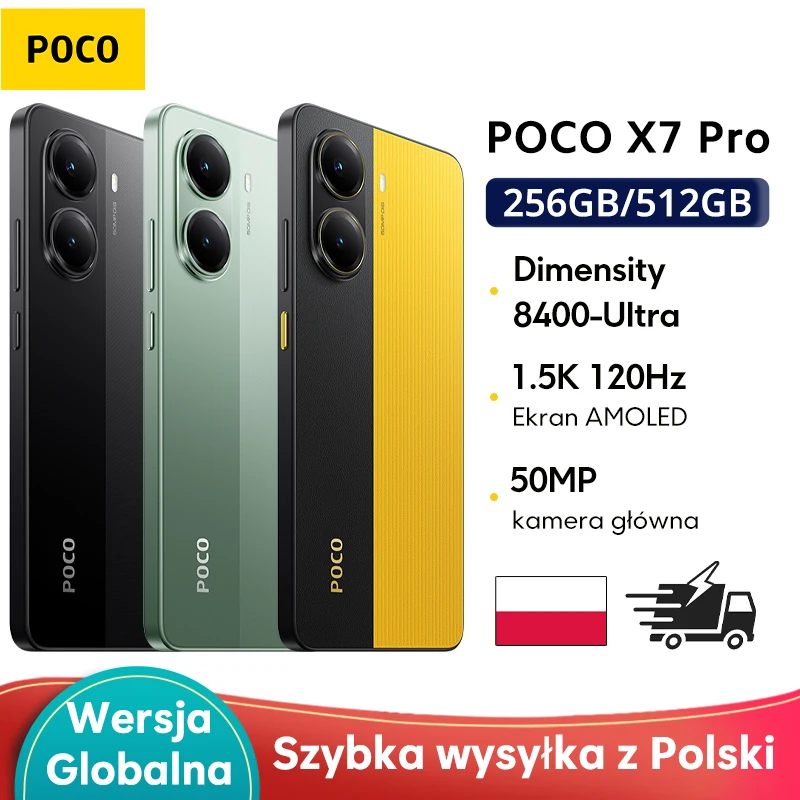 Version Globale POCO X7 Pro Smartphone Dimensity 8400-Ultra 90W HyperCharge NFC 6000mAh �cran AMOLED 6,67 pouces 120 Hz