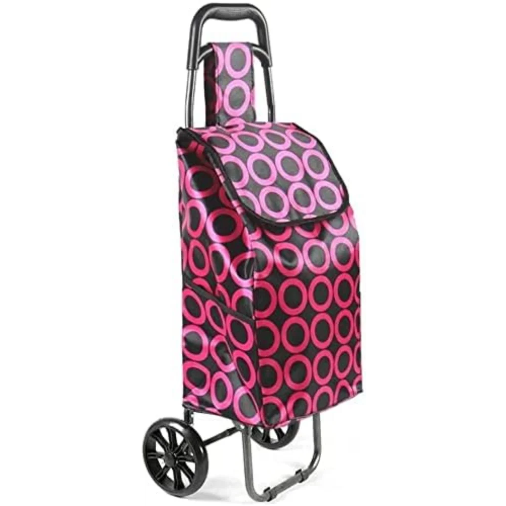 

Portable Shopping Cart Small Pull Cart Folding Trolley for Laundry, Grocery, Shopping with Wheels Utility