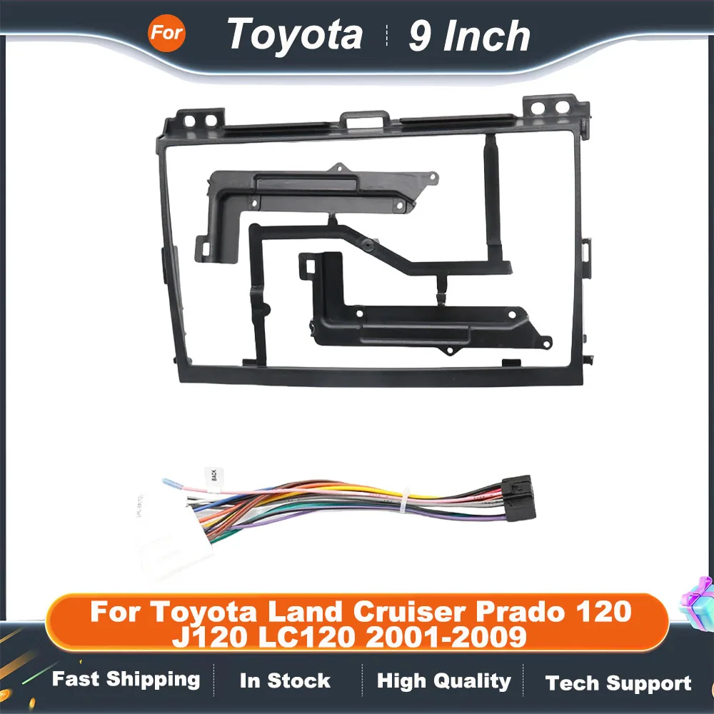 9-дюймовый автомобильный адаптер рамки для Toyota Land Cruiser Prado 120 J120 LC120 2001-2009 Android стерео комплект приборной панели лицевая панель 9-дюймовый автомобильный адаптер рамки для Toyota Land Cruiser Prado 120 J120 LC120 2001-2009 Android стерео комплект приборной панели лицевая панель