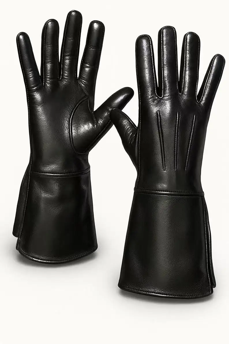 

Goatskin gloves men's thin single leather driving autumn and winter plush warm cycling motorcycle touch screen leather gloves me