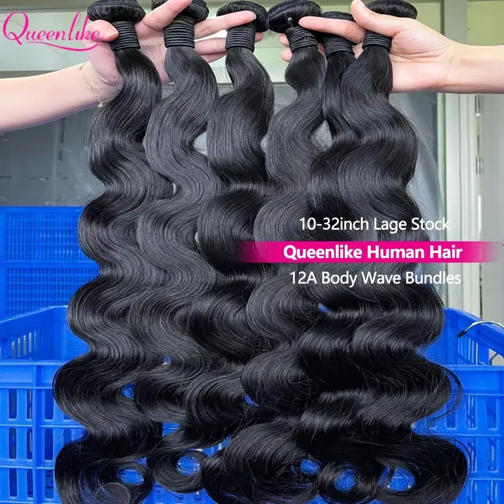 Queenlike 3+1 Echthaar-Bundles Body Wave mit 2x6 Lace Closure, 12A Brasilianisches Rohhaar-Bundles mit tiefem Mittelteil und HD-Lace – Detail 8