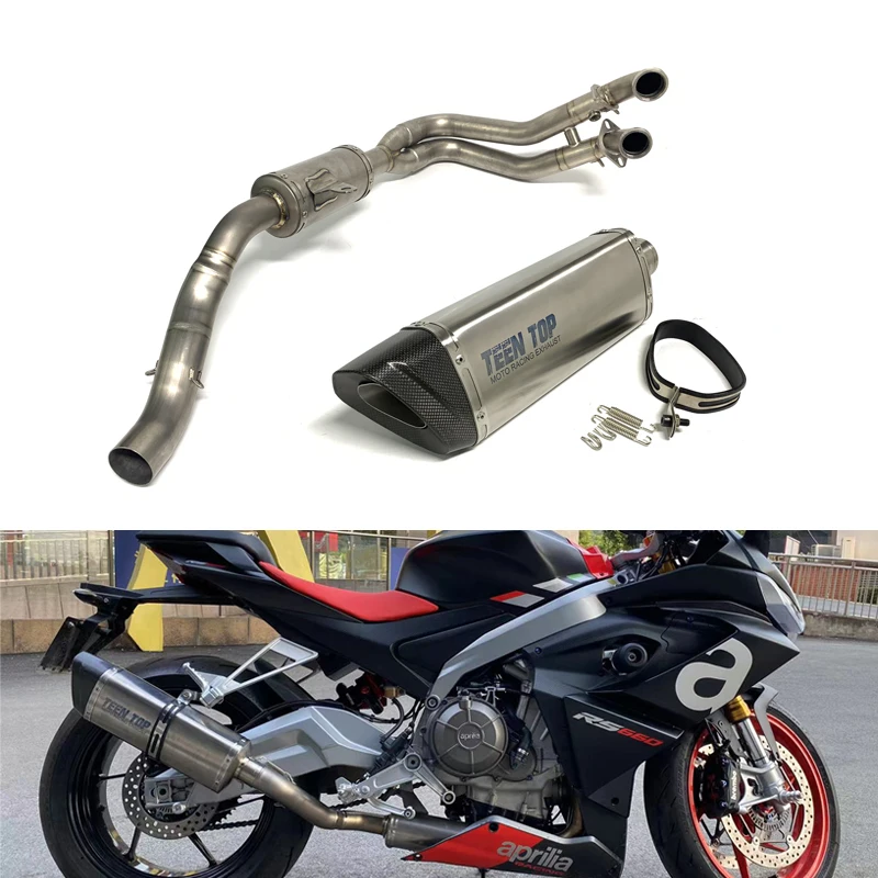 

Teentop Moto Racing Bike Exhaust System RS 660 RS660 Tuono 660 Titanium Racing Line Exhaust Pipe Muffler