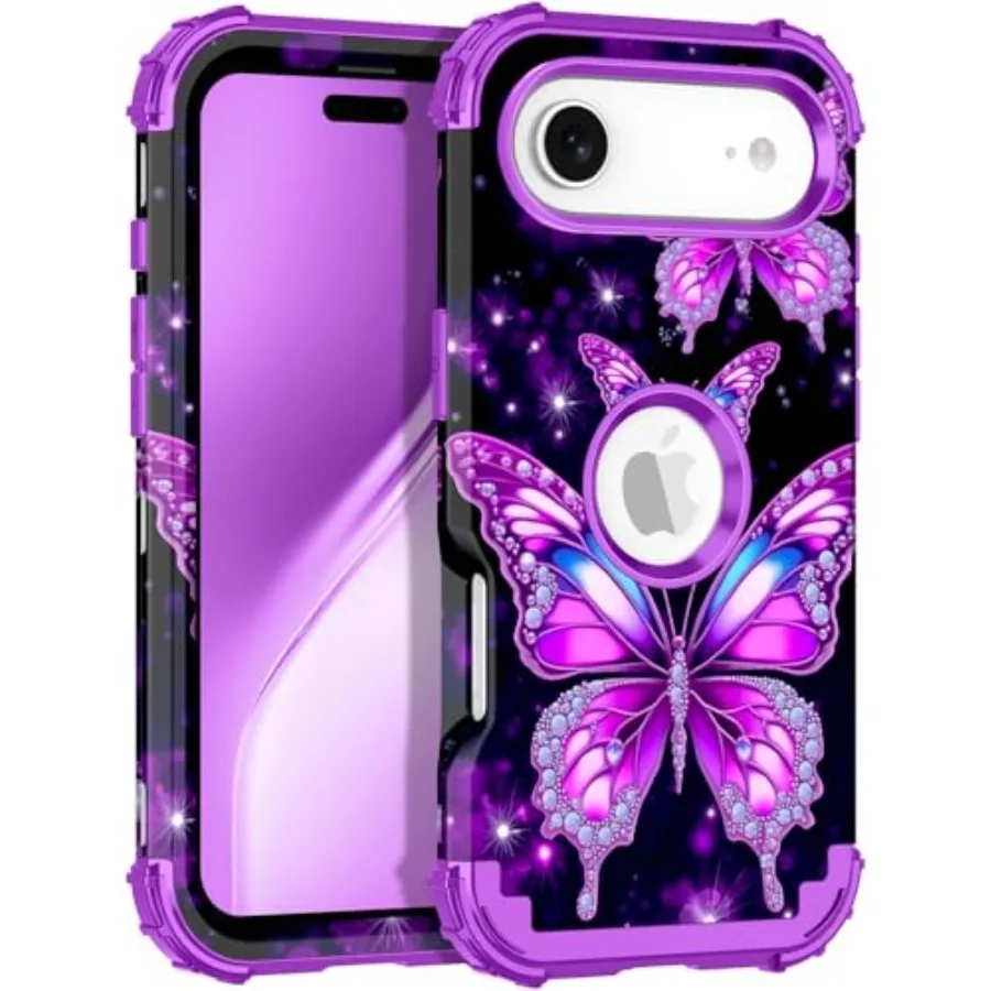 

for iPhone Air Case, Three Layer Heavy Duty Shockproof Protection Hard Plastic Bumper +Soft Silicone Rubber Protective Case for