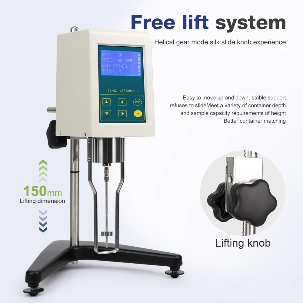 Digital Display Viscometer 10-100000 mPa.s to Measure Absolute Viscosity of Newtonian Liquid