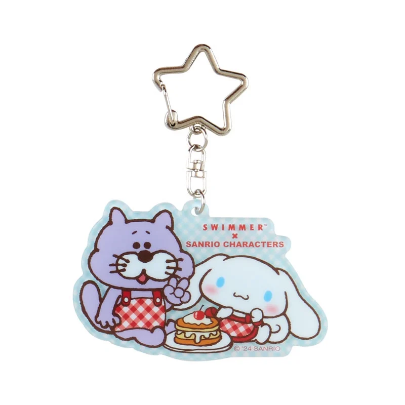 Sanrio Showa Vintage Critters Swimmer Co-Branded Keychains Cute Melody Tuxedosam Hangyodon Pompom Purin Little Pendant Doll Box