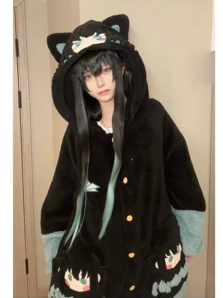 

Аниме Demon Slayer Tokitou Muichirou, зимние коралловые бархатные пижамы, утепленная домашняя одежда, подарки для косплея для девочек