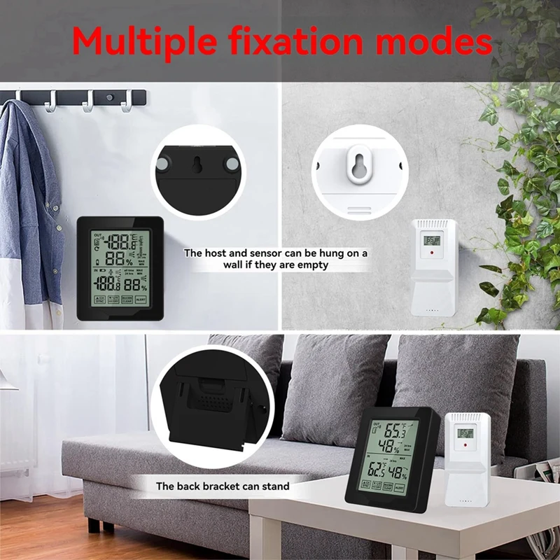 Indoor And Outdoor Digital Electronic Temperature And Humidity Meter With 1 Sensor Backlight Wireless Long-Distance