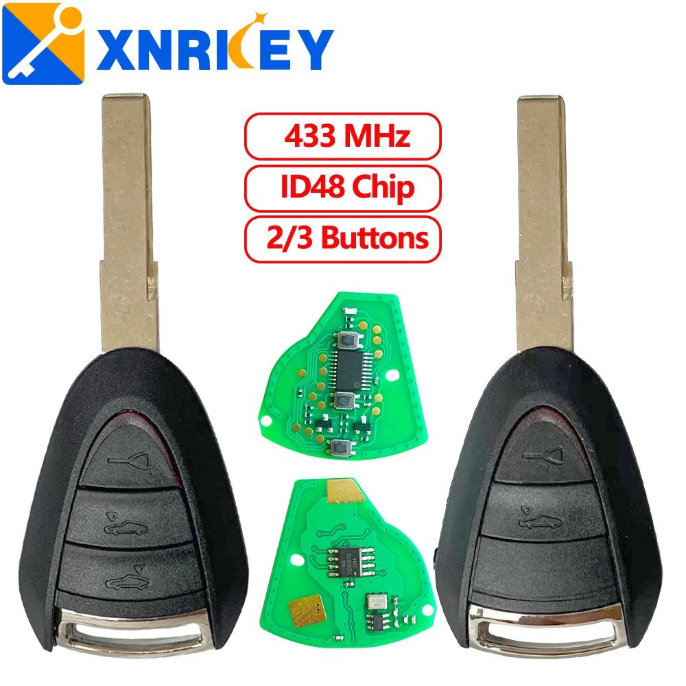 

XRNKEY ID48 Chip 433.92Mhz Car Key For Porsche Boxster S Cayenne Cayman Turbo 911 987 996 997 Targa Replacement Case Remote Fob