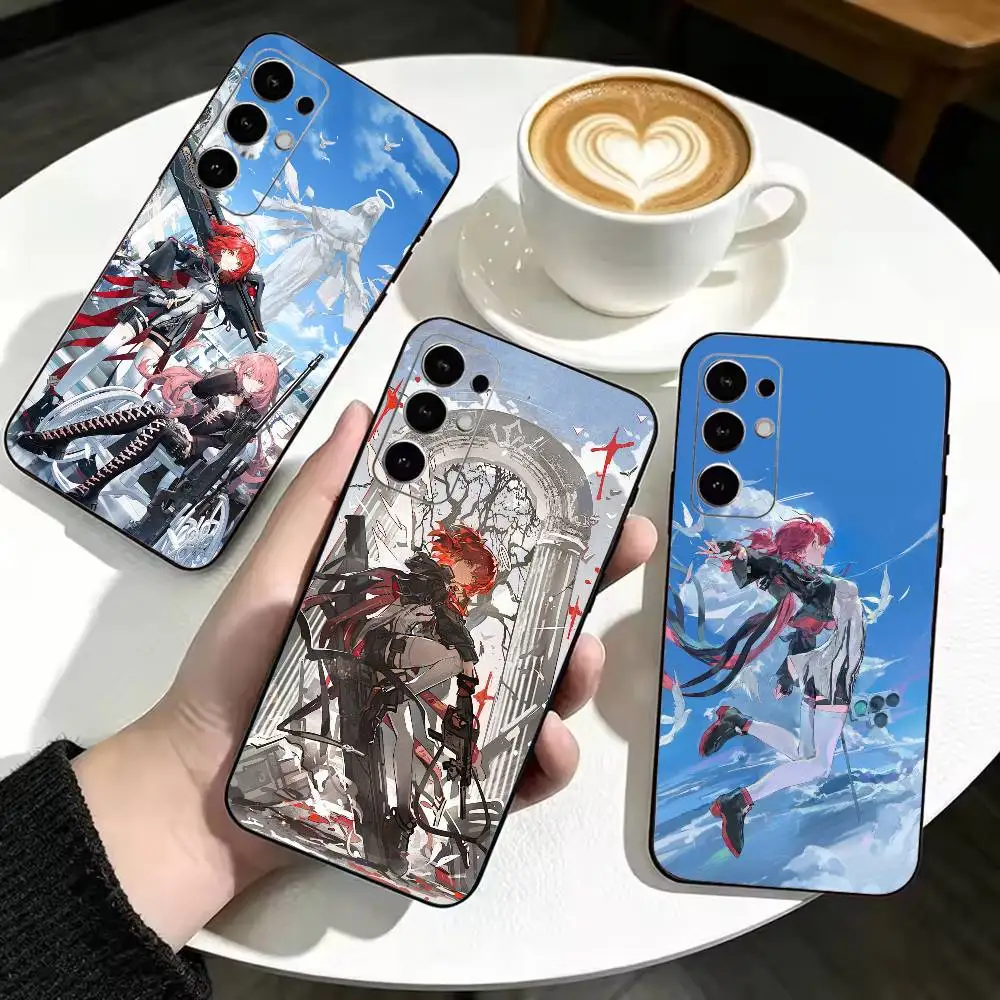 Game A-Arknights Exusiai  Anti-drop Soft Silicone Case for Samsung S26 S24 S23 S22 S21 Ultra Plus FE Lite Black