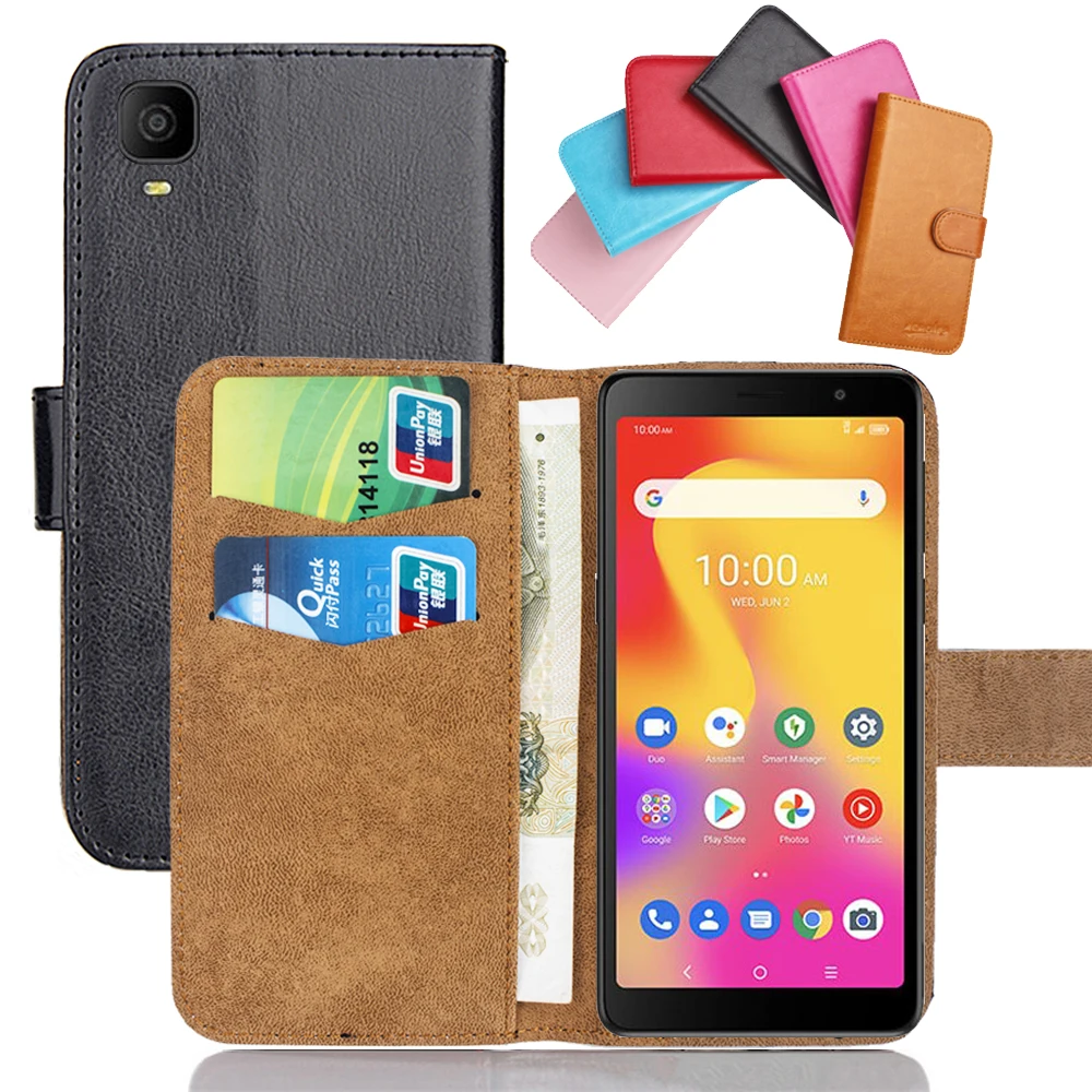 حافظة TCL A30 مكونة من 6 ألوان قابلة للطي فاخرة من الجلد الناعم وغطاء حصري للهاتف المجنون