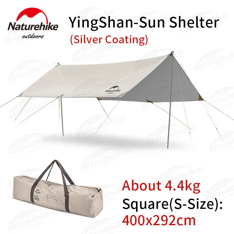 

Naturehike Waterproof Sun Shelter Camping Canopy Sunshade Tarp Car Picnic Beach Awning 150D Silver Coating Oxford Cloth UPF50+