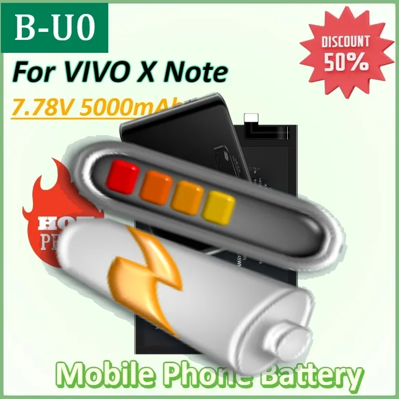 

B-U0 7.78V 5000mAh Mobile Phone Replacement Battery for Vivo X Note Xnote Repair Part Compatible Phone Batteries