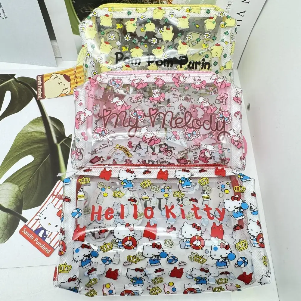 2025 ใหม่ Sanrio หูใหญ่ Melody Pachacco โปร่งใสกระเป๋าการ์ตูน Cinnamoroll สาวกระเป๋าเครื่องสําอางกันน้ําของขวัญวันเกิด