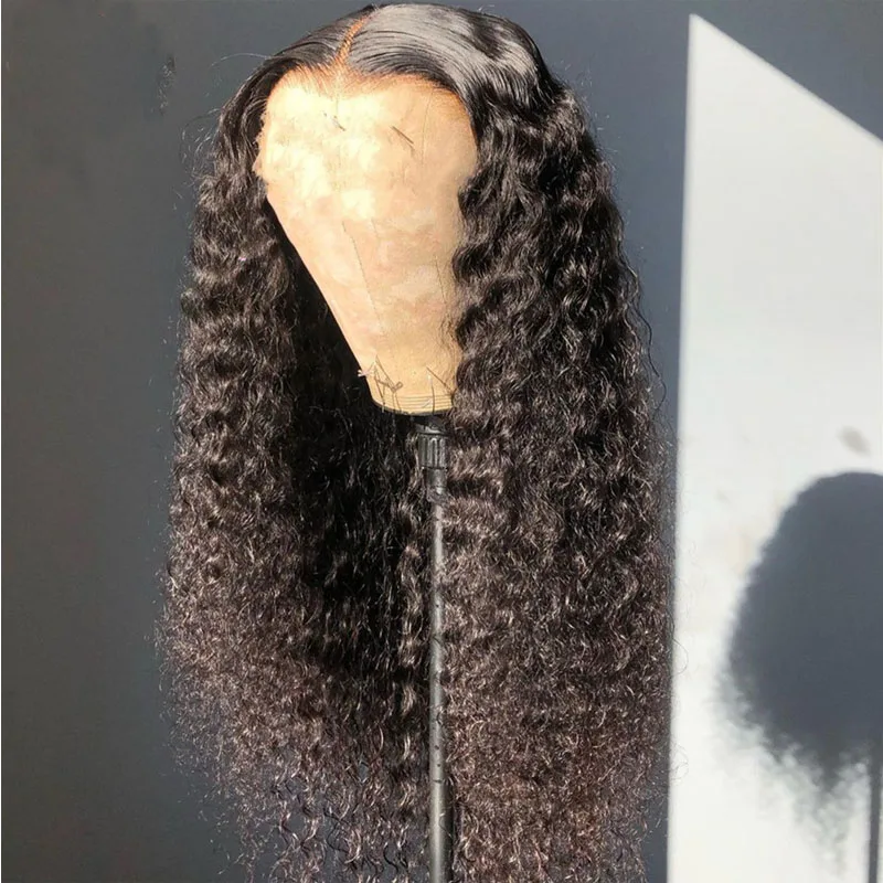 Deep Long Soft Glueless 26inch 180% Density Black Kinky Curly Lace Front Wig For Black Women Babyhair Preplucked Daily Cosplay