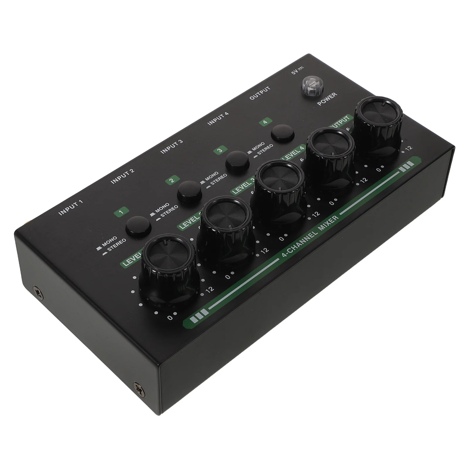 

1Set Small Mixing Board Mini Audio Mixer Low Noise Stereo Mixer 4 Channel Compact Streaming Recording Keyboard Bass Guitar