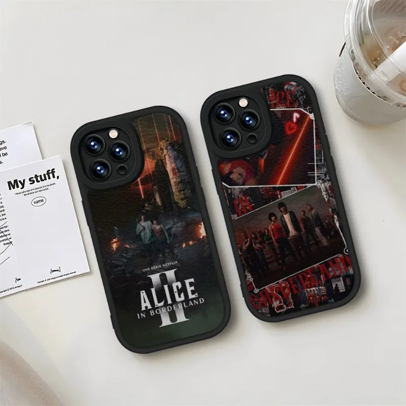 Alice In Borderland Phone Case Black For IPhone 11 14 13 12 Pro Max Mini Xs X Xr 7 8 Plus SE2020 Leather Silicone Texture Coque