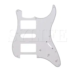 White Guitar 3PLY HSH 2 Humbucker Pickguard H-S-H