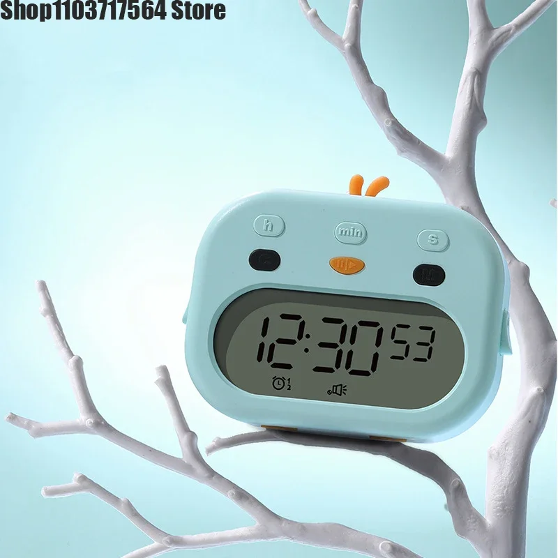 New cartoon timer alarm clock dual-use creative e-gift clock Student self-disciplined kitchen baking meter clock