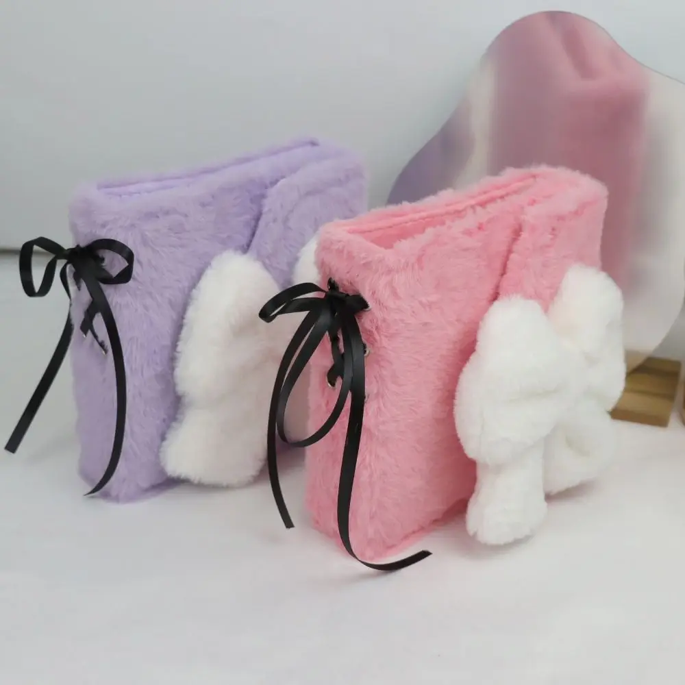 

Cute Plush Cartoon Plush Photocard Holder PVC 2 Grids Idol Photo Album Shell Kawaii Bow Photocards Collect Volume Stationery