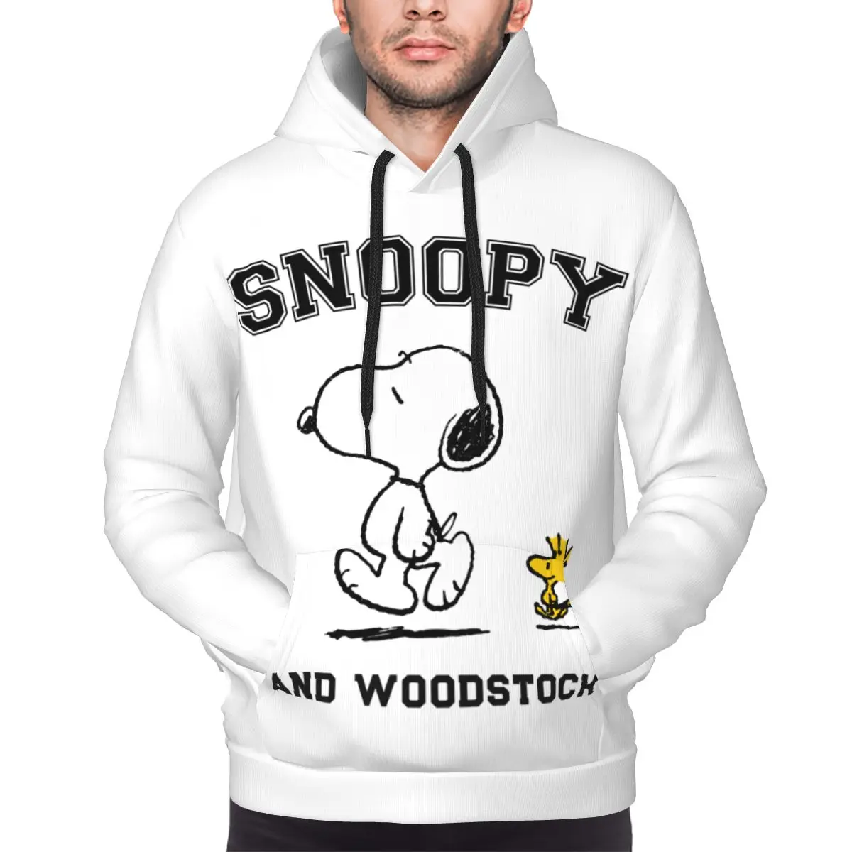 Snoopy And Charlie Brown Hoodie For Men Women Peanuts Pullover Long Sleeve Sweatshirts Drawstring Hooded Shirt with Kanga Pocket