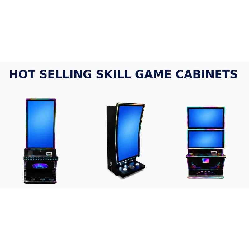 Professional Dual Screen Skill Game Cabinet 43 Inch Curved + 24 Inch Flat  Arcade Machine shi