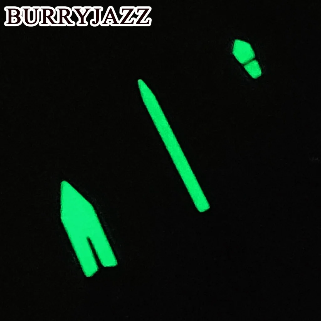 BURRYJAZZ NH35 NH36 NH38 7S26 7S36 4R35 4R36 часы серебряные черные стрелки зеленые светящиеся