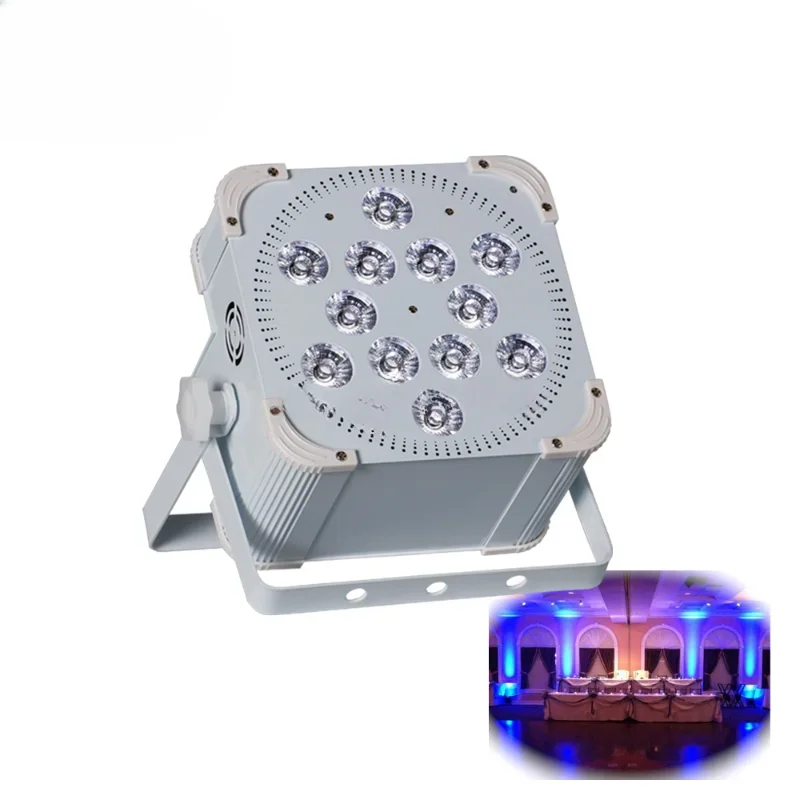 M12 lens Wireless battery powered DMX 18W RGBWA UV 6in1 LED Flat Par 12x18W LED uplights