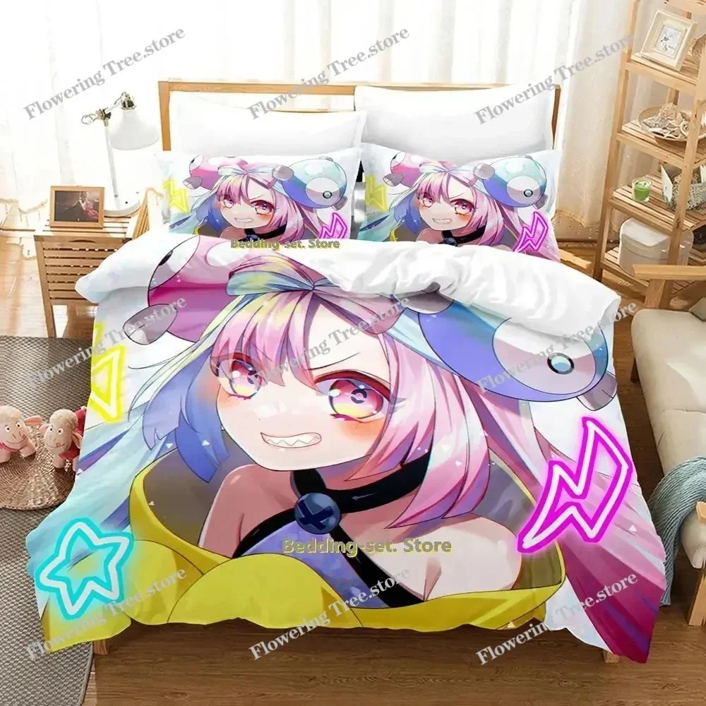 

2025 Kawaii Iono Bedding Set Single Twin Full Queen King Size Bed Set Adult Kid Bedroom Duvetcover Sets Anime Parure De Lit Bed
