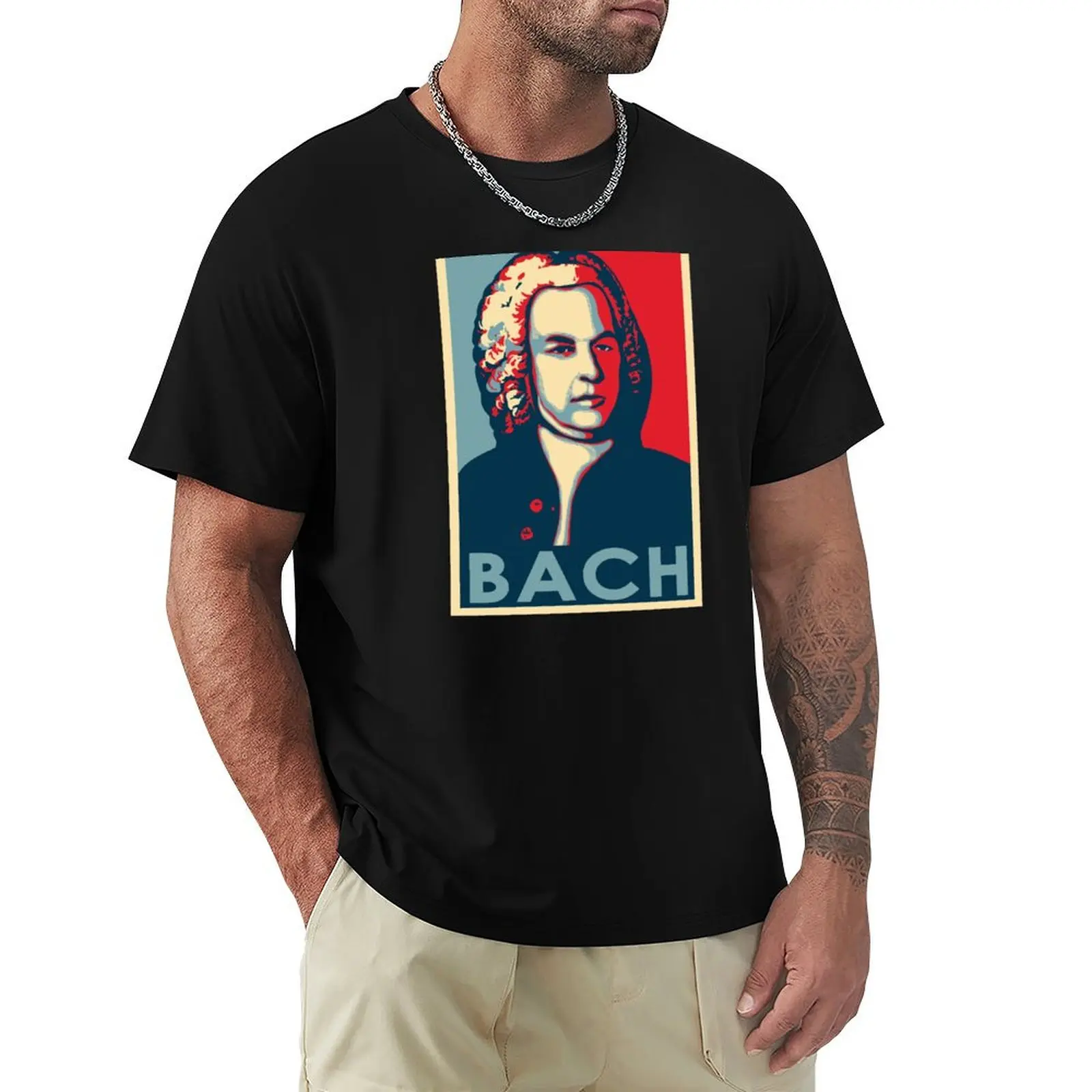 BACH T-Shirt korean fashion cute clothes Men's clothing