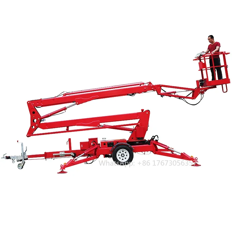 Portable Lifter Telescoping 12m-24m Aerial Trailer Towable Manlift Tow Behind Small Boom Man Lift