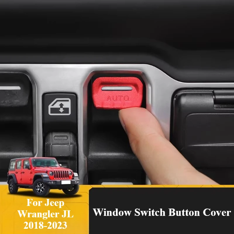 Window Switch Button Cover Trim for Jeep Wrangler JL 2018-2023 Gladiator JT Interior Aluminum Alloy Accessories Interior Tools view 6