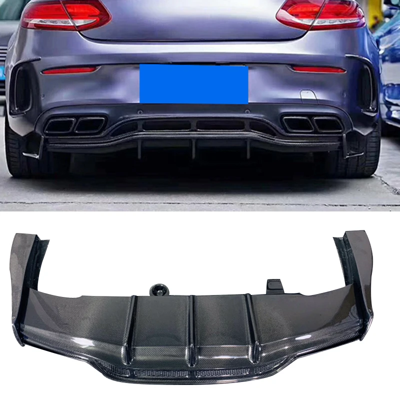 

W205 Coupe PSM Style Carbon Fibre Fiber Rear Diffuser Lip Fit For Mercedes C Class W205 Coupe 2-Door 2015-2021