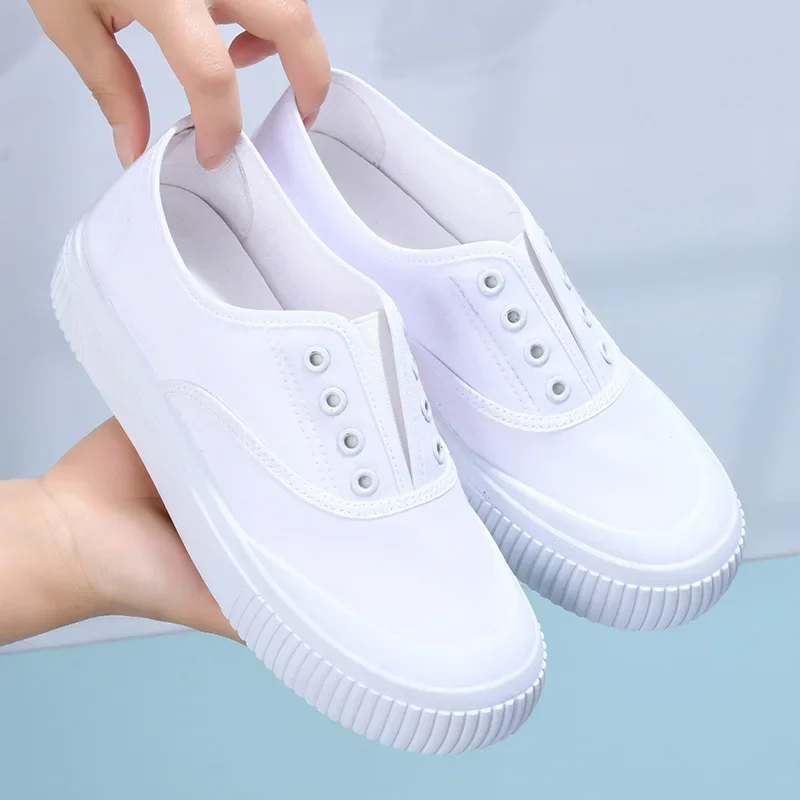 2024 Spring/Summer New Canvas Women's Shoes Candy Color Breathable Upper Soft Sole Canvas Shoes 35-40