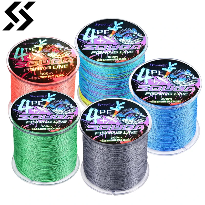 Sougayilang 4 Strands Braided Fishing Line 100M 300M Multifilament Carp Fishing Wire Fishing Accessories Durable PE Line Pesca