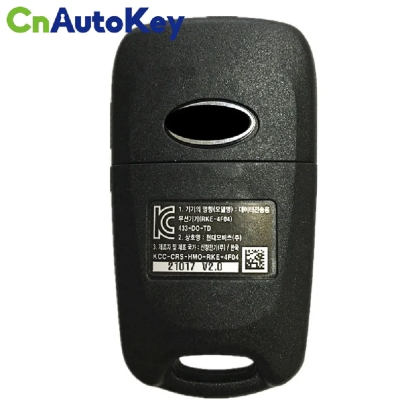 CN051053 oryginalne RKE-4F04 FCC dla Kia Rio 2012 zdalne klucz składany 433mhz No Chip 433-DO-DT