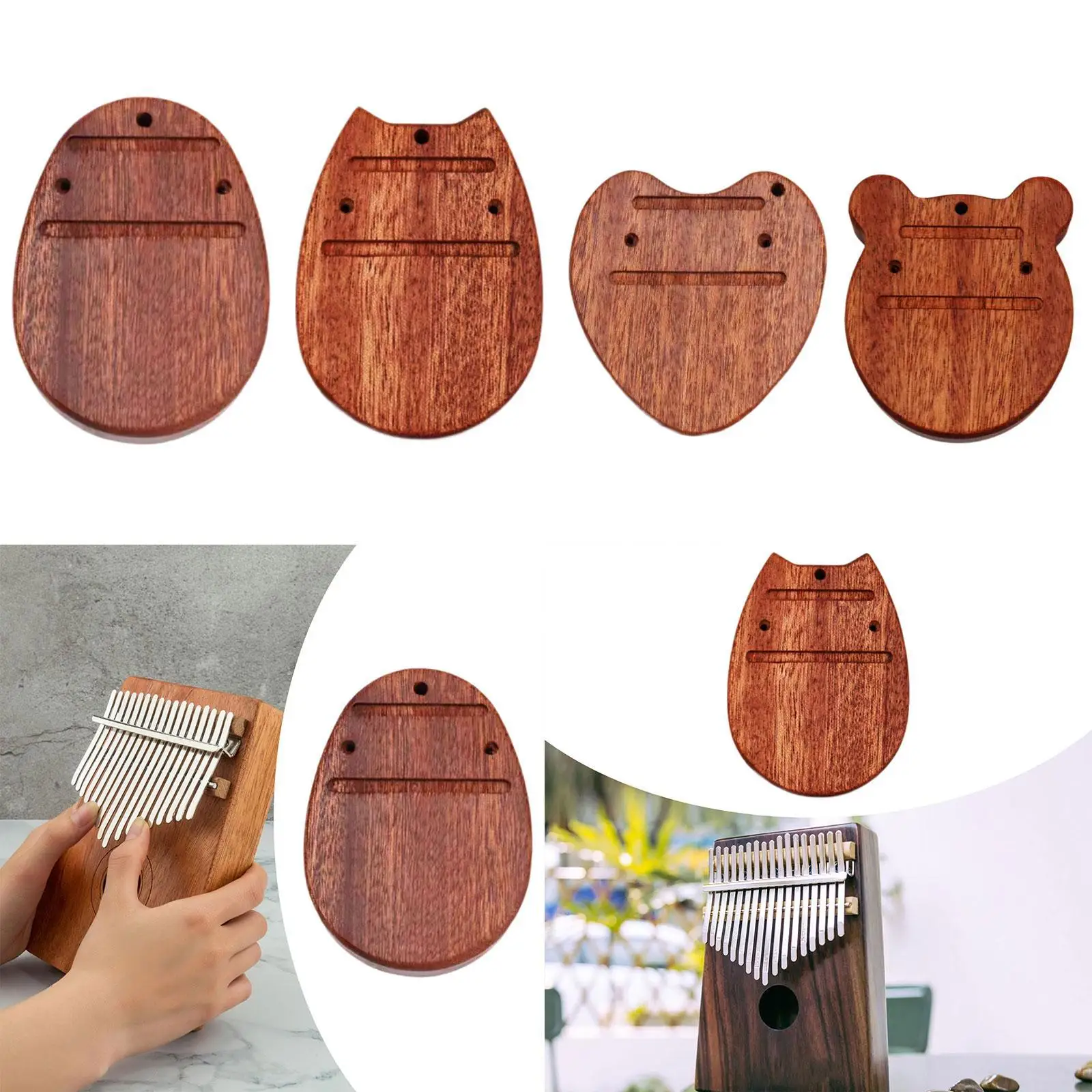 Kalimba Bottom Plate Easy to Use Lightweight Solid Wood Practical Replace Fittings Replacement Kalimba Supplies Children