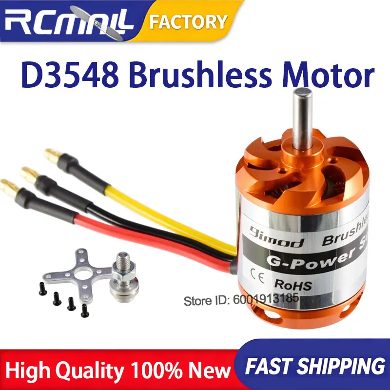 D3548 Brushless Outrunner Motor 1100KV 900KV 790KV 5.0mm Shaft 2S 5S Power for RC Airplane Drone PC Tool Equipment Kit