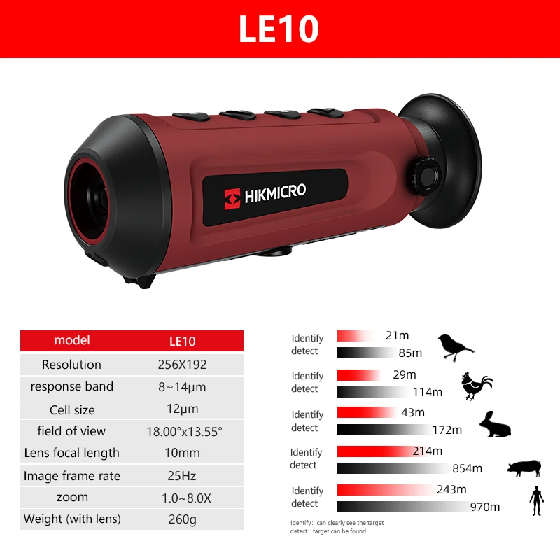 LE10 Thermal Camera Outdoor Night Vision Handheld Monocular Imager for Hunting