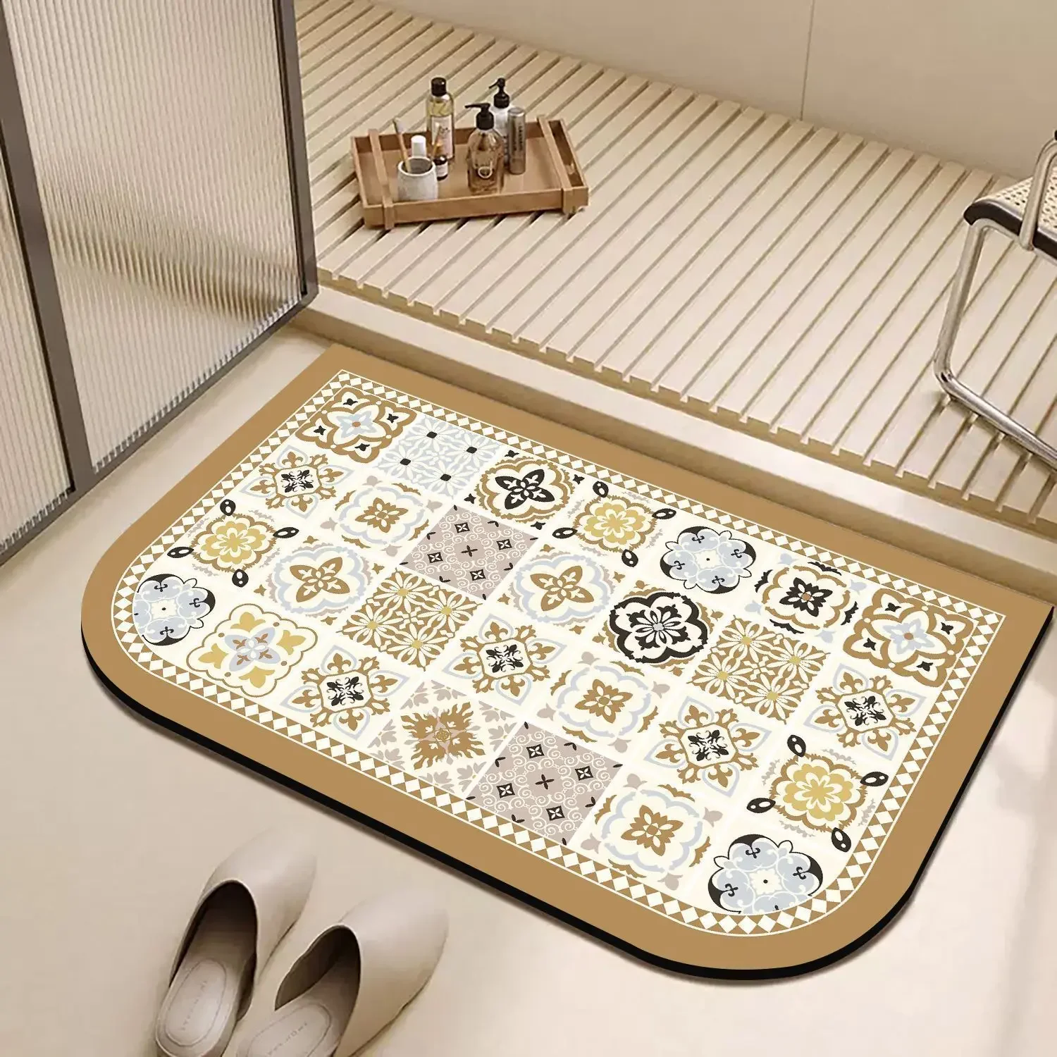 سجادة أرضية ناعمة ماصة للأرضيات، سجادة باب الحمام، سجادة قدم مضادة للقاذورات ومضادة للانزلاق، تجفيف سريع للمطبخ #5